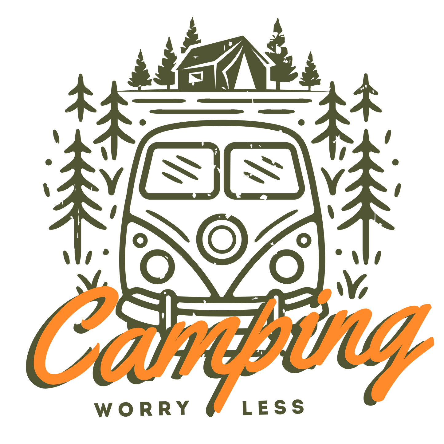 Unisex t-shirt 'Camping. Worry less'