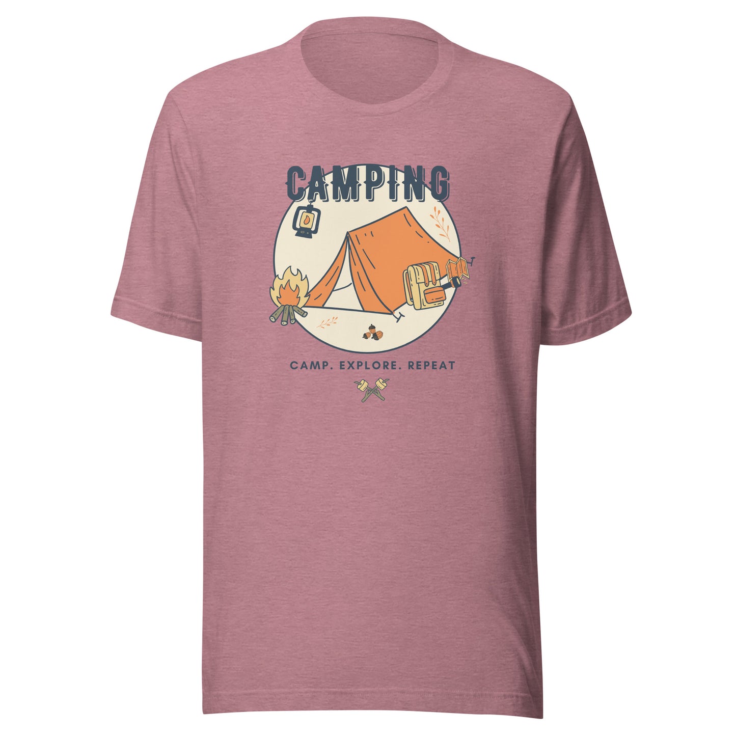 Unisex t-shirt 'Camping. Camp. Explore. Repeat'